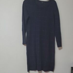 Ann Taylor NAVY Long Sleeve Crew Neck Dress MP